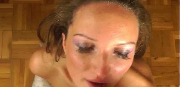  Petite euro babes face covered in jizz